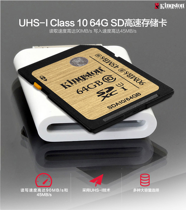 ʿKingston 64GB 90MBs SD Class10 UHS-Iٴ洢 .jpg